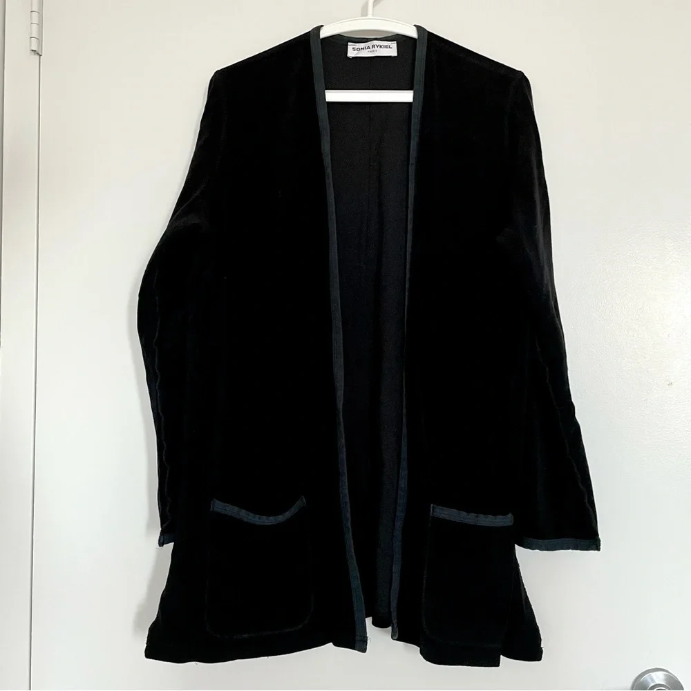 SONIA RIKYEL VELOUR (VELVET)open front cardigan - Picture 3 of 11